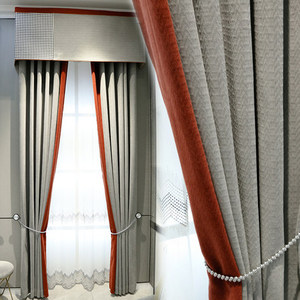 北欧简约轻奢风灰色窗帘后现代高档大气客厅卧室遮光2020新款杰特