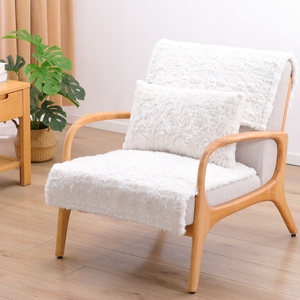 单人沙发垫单个实木沙发坐垫防滑白色毛绒万能单人三人两用盖布