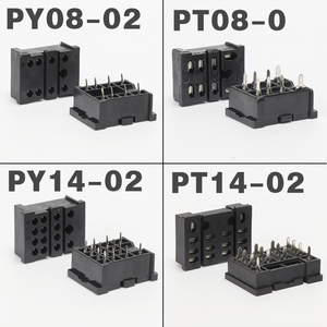 HH52P MY2NJ中间继电器插座PY08-02 PY14-02尖脚PCB板焊接底座8脚
