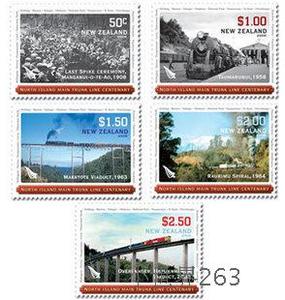 新西兰2008年发行 火车铁路桥 公园风景 邮票5全 新MNH