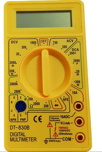 一件代发黄色 DT830B数字万用表 迷你手持式万用表电工仪器仪表