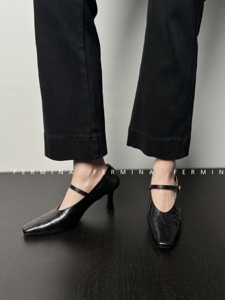 Fermina 小众设计感高跟女巫鞋细跟尖头单鞋女2024新款玛丽珍鞋春