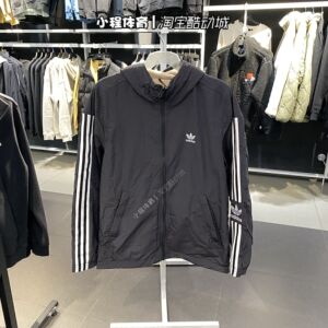 Adidas三叶草男两面穿摇粒绒拼接棉服外套立领夹克 HL9186 HR4227