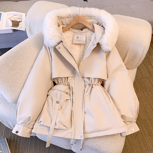 小个子派克服女加绒棉服2023年冬季新款收腰显瘦保暖棉衣棉袄外套