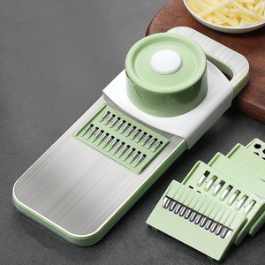 不锈钢切菜神器厨房家用切土豆刨丝器多功能萝卜擦丝器护手插菜板