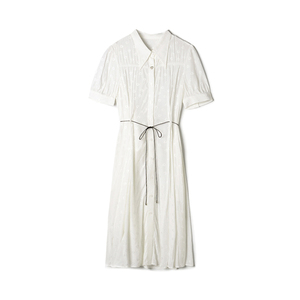 夏季商场撤柜品牌女装新款简单大方纯色高腰单排扣连衣裙 YB94679
