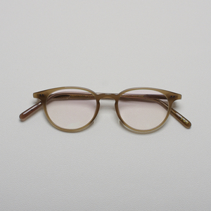 46mm扁梨形复古小框 日式波士顿圆眼镜框 女高度近视小脸细边板材