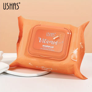 USHAS跨境现货30张卸妆湿巾温和深层清洁便携无刺激一次性免洗