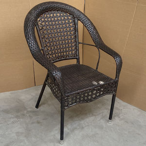 阳台藤编椅子休闲户外加宽靠背椅老年人圆形单人铁艺家用庭院藤椅