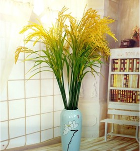 新品外贸仿真稻谷人造水稻小麦干花塑料花拍摄道具客厅商场装饰花
