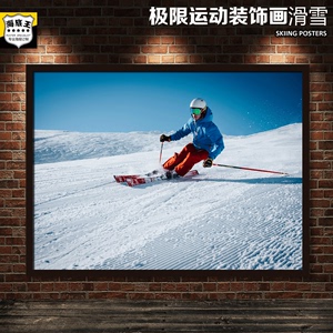 滑雪装饰画极限运动励志贴画溜冰ski单板双板体育海报ins挂画定做