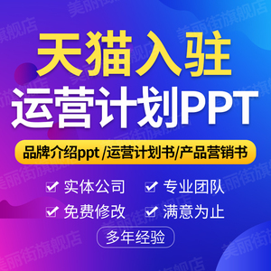 PPT制作设计定制天猫品牌入驻运营PPT设计商业计划书定制品牌路演