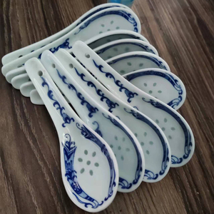 景德镇青花瓷调羹家用10个汤勺小勺汤碗汤匙饭勺陶瓷中式味碟大勺