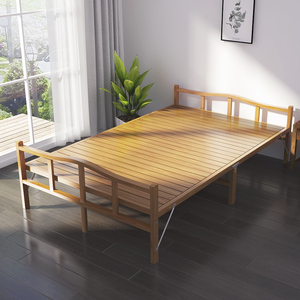 竹床折叠床单人1.2米成人家用午休午睡实木全竹子床1.5米双人凉床