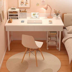 电脑桌台式小房间省空间女童书桌椅子一米转角带抽屉梳妆台二合一