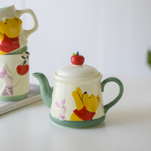 【梦田良品】日本同款维尼小熊与苹果系列茶壶可爱卡通礼物水壶