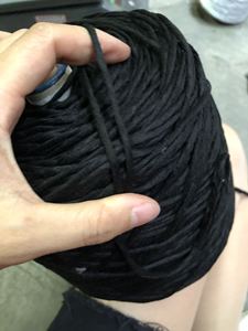黑色粗条纯棉 布条包包 玩偶 手工艺品一斤25围巾毛线手工 diy