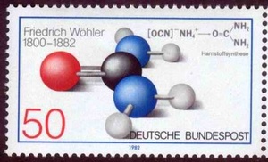 德国邮票 1982年化学家维勒力逝世100年 尿素方程式 分子式 1全新