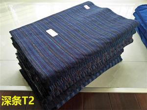 T2南通上海崇明老土布手织布 老粗布 深条纹 DIY布料纯植物印染