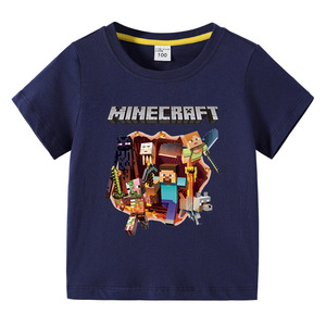 我的世界t恤 Minecraft童装夏装男女童纯棉上衣儿童短袖夏衣服装