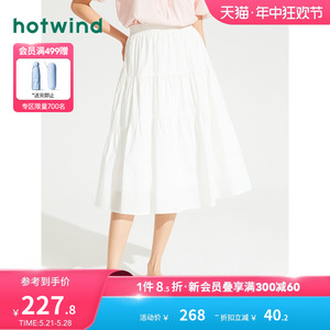 热风蛋糕裙2024年夏季新款女士度假风白色半身裙薄荷曼波风裙子女