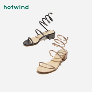 预售热风2019年夏季新款女士潮流凉鞋中跟凉鞋女仙女风H56