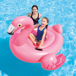 外贸INTEX小红鹤火烈鸟儿童戏水玩具充气浮排游泳圈水上坐骑沙发