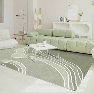 地毯客厅北欧绿色少女田园民宿风茶几简约床边轻奢高级感ins地垫