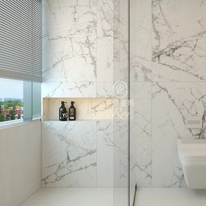 轻法式寒江雪瓷砖现代客厅卫生间柔光肌肤大花白大理石花纹墙地砖