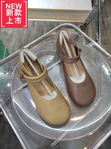 七彩青春97-618韩版2023年春季新款包头浅口平底复古玛丽珍单鞋女