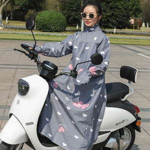 电动车防晒衣女夏防紫外线披肩长款全棉遮阳摩托车骑车电车防晒服