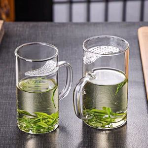 玻璃泡茶壶绿茶泡茶器一体过滤公道杯月牙分茶杯耐热水分离玻璃杯