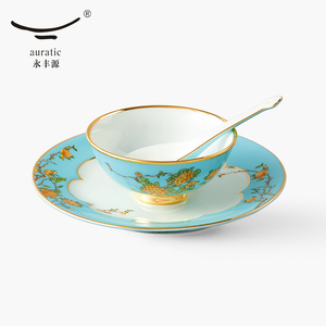 国瓷永丰源夫人瓷西湖蓝餐具散件自由搭配饭碗面碗 调羹 餐具组合