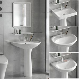 新款小户型落地式浴室卫生间厕所陶瓷立柱盆洗手盆洗脸盆