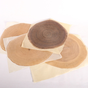 白栓白橡黑胡桃天然年轮木皮木头切断木纹古朴工艺品创意钟表材料