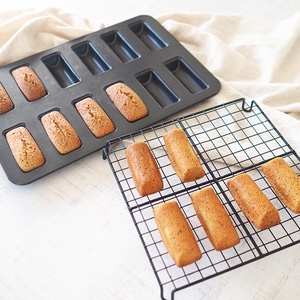 日本Fukuraku十二连长条费南雪雪茄不沾烤盘模具家用手指饼干模具