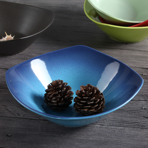 【清仓】北欧陶瓷餐具四方形碗异型碗沙拉水果碗汤碗面碗家用瓷碗