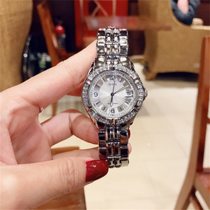 正品盖斯Guess手表时尚潮流水晶镶钻腕表气质银防水女表G75511M