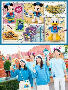 东京迪士尼 2024年蓝色水手服系列 米奇米妮鸭鸭挂件发箍帽子衣服