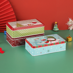 圣诞系列铁艺糖果收纳礼盒迷你桌面小物件整理盒便携式储物盒空盒