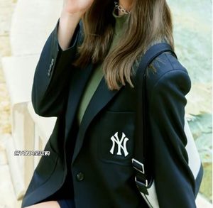 YONA全球购韩国MLB专柜正品经典NY刺绣百搭男女休闲西服外套JKB02