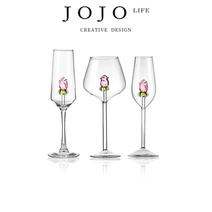 JOJO'S L. PD.Cold.酒具家用香槟红酒杯无铅水晶玻璃高脚杯 |冷舞