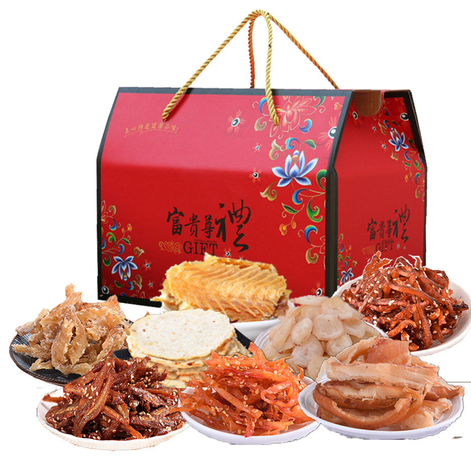 青岛特产海鲜大礼包零食即食干货礼盒日照鱿鱼丝山东烟台威海小吃