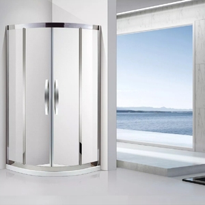 淋浴房圆弧扇形不锈钢整体弧形淋浴房隔干湿分离钢化玻璃门洗澡房