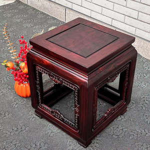 印尼黑酸枝方凳明清古典厚重国标红木凳子四方凳餐桌凳子两个九折