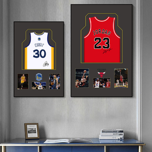 篮球球衣装饰画球馆男生宿舍服装店挂画NBA篮球明星乔丹库里壁画