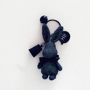 潮范小兔子包挂件 挂饰 女 韩国时尚编织钥匙扣手工 创意情侣礼物