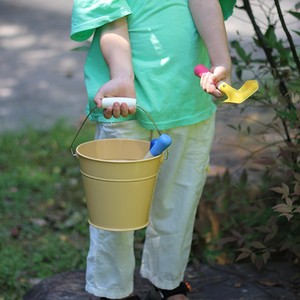 幼儿园花园种植工具沙滩玩具儿童铁质小水桶铁桶小孩小桶赶海工具