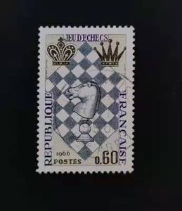 法国邮票 1966年 勒·哈弗尔国际象棋节 旗子和棋盘 1全销