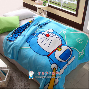 包邮！哆啦A梦卡通可爱珊瑚绒毯子 加厚双人床毛毯床单盖毯空调毯